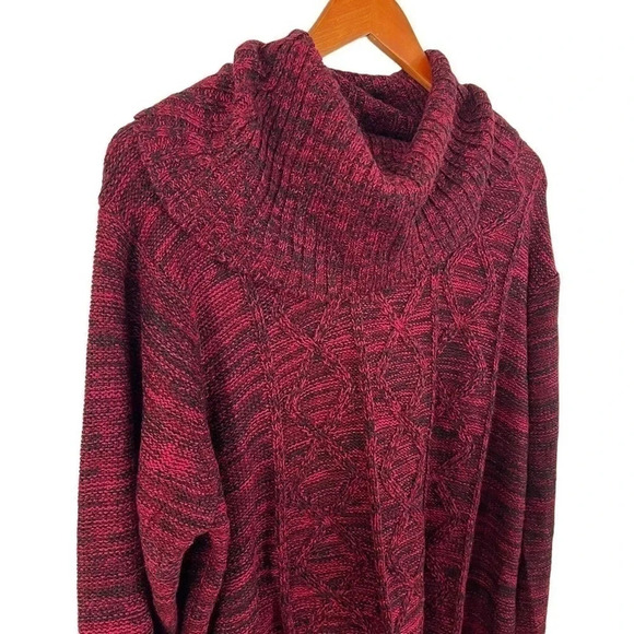 Jason Maxwell Striped Purple Black High Turtleneck Sweater Plus Size 1X Pullover - Picture 7 of 8